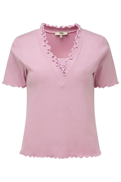 Betsy Ruffle V Neck T-Shirt - Carr & Westley