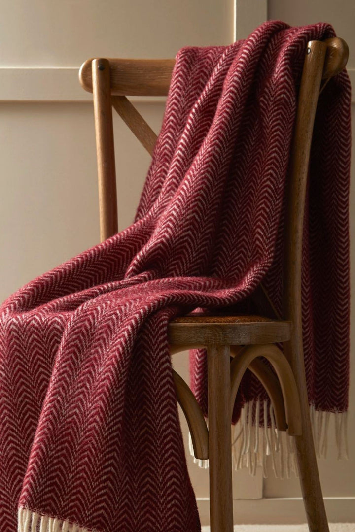 Dune Beet Pure New Wool Blanket
