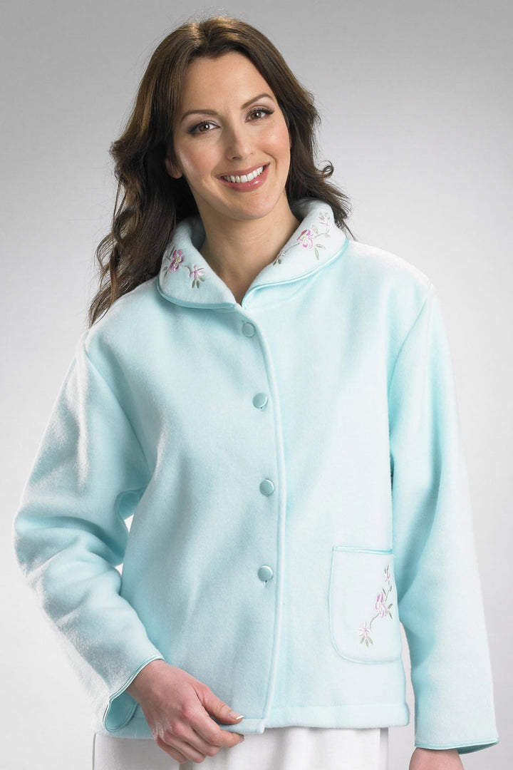 Embroidered Collar Bed Jacket