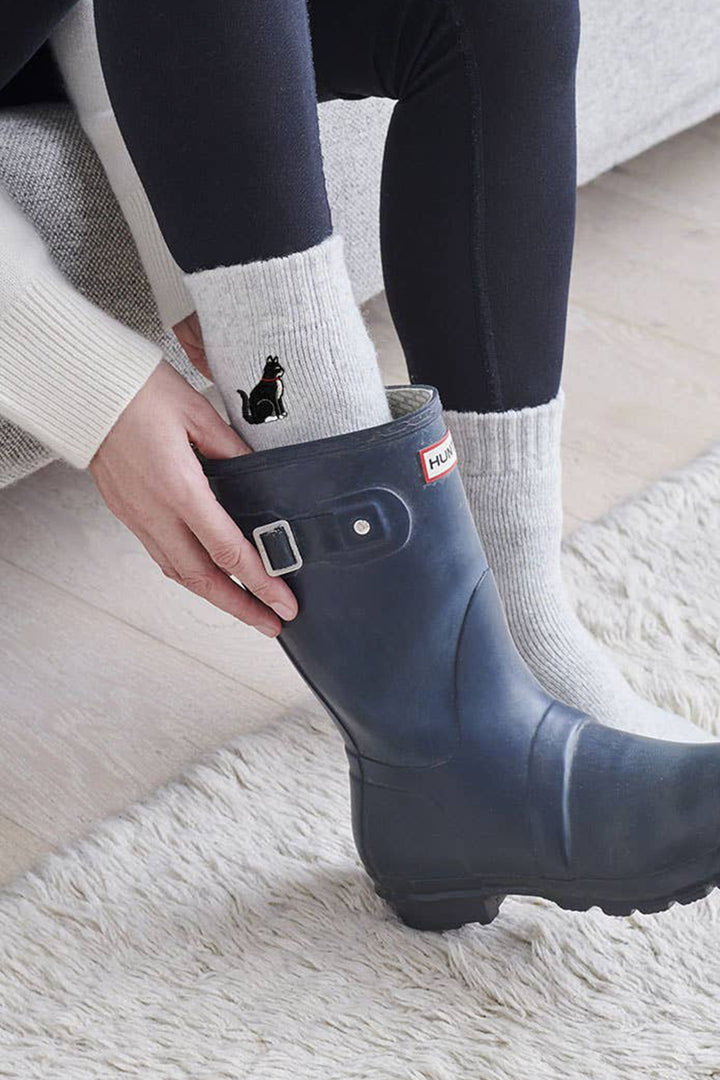 Black and White Cat Wool Socks