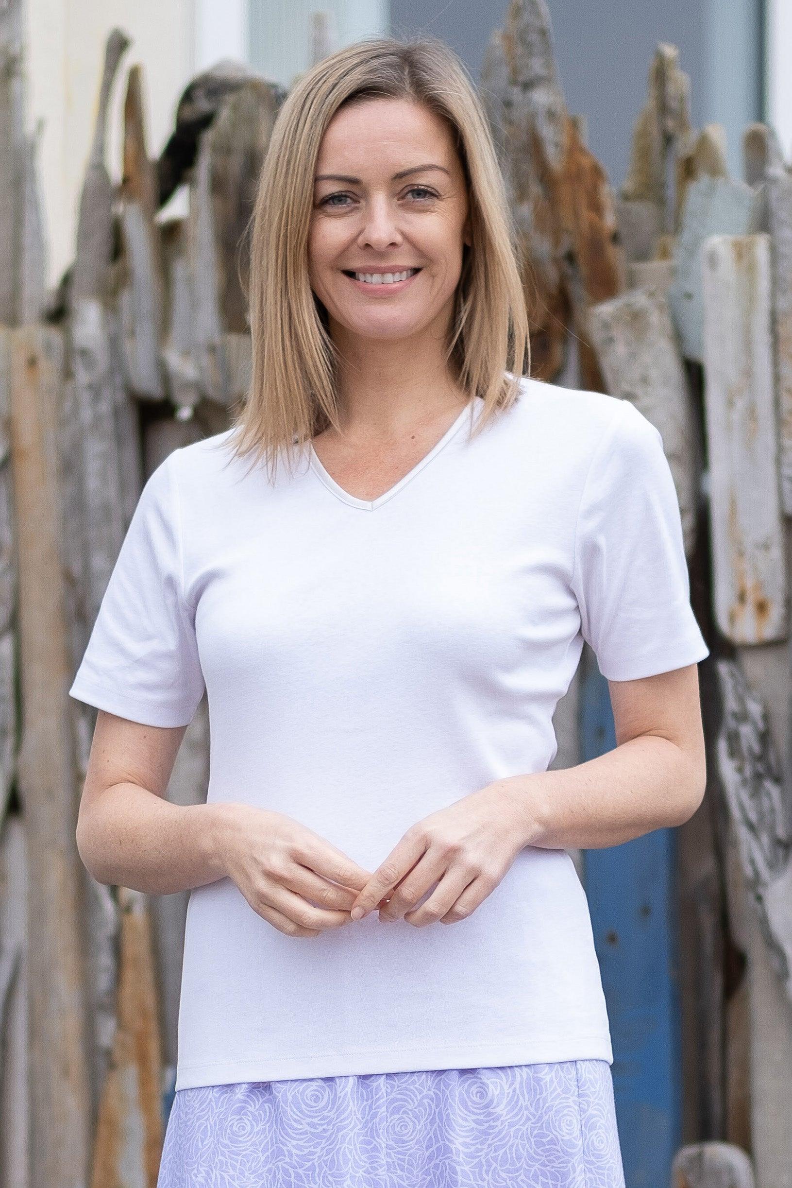 Pinneys Satin Trim Top - Betsy - Classic Women's Tops – Carr & Westley