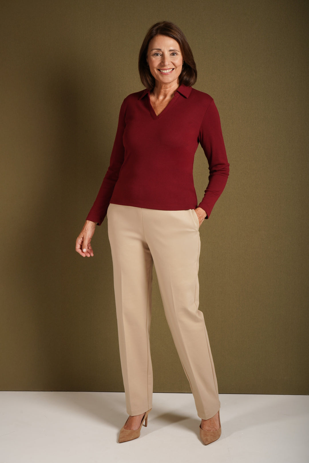 Jenny Open Collar Top