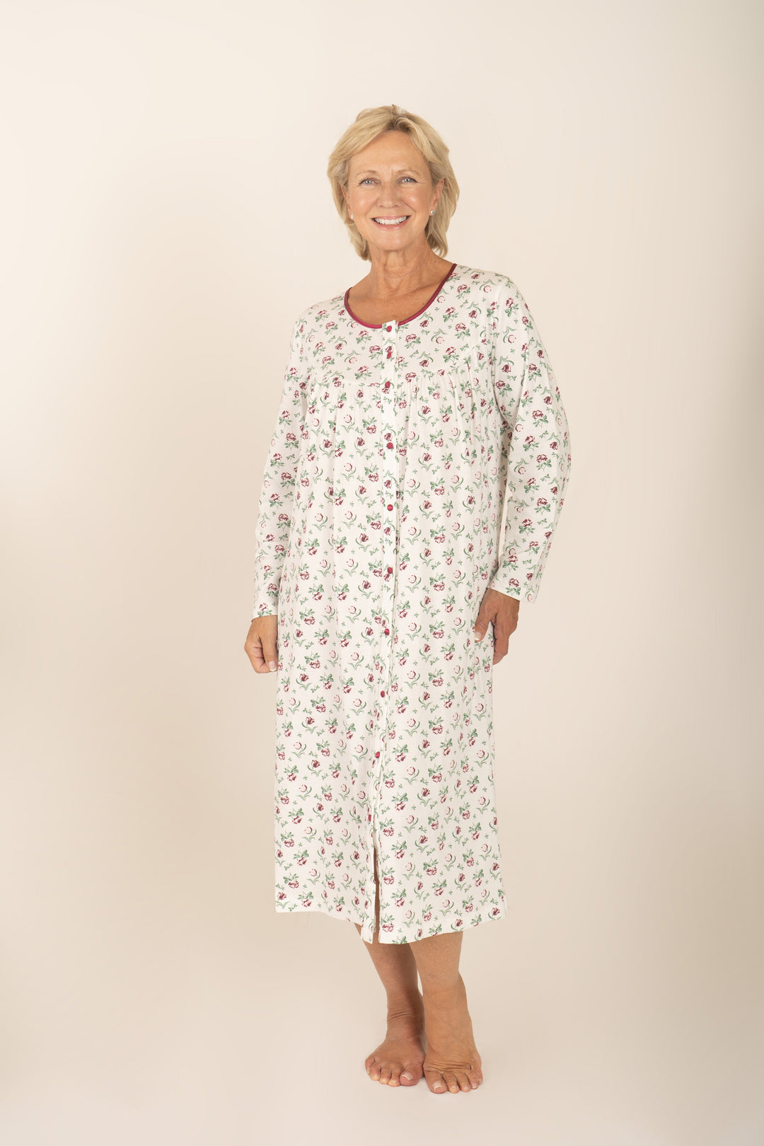 Floryn Buttoned Down Nightdress Poppy Classic Women's