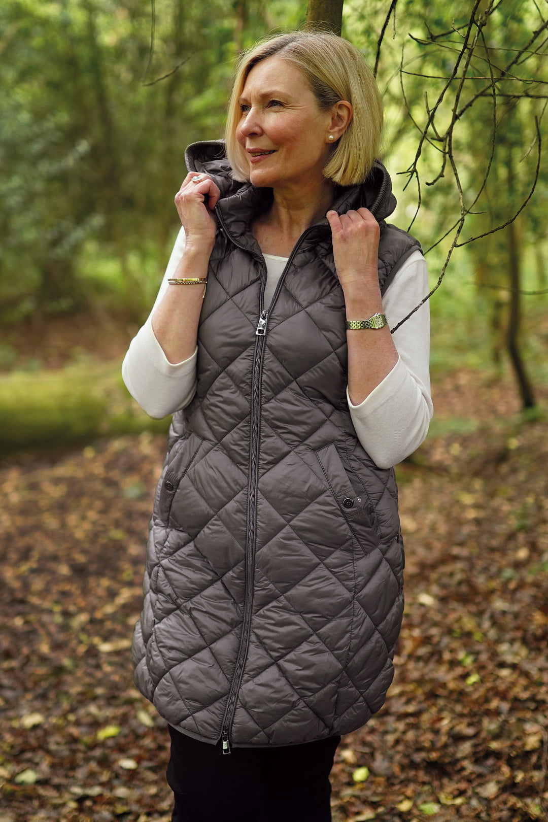 Longline Quilted Gilet Lebek Classic Women's Coats – Carr