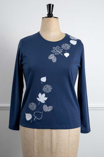 Autumn Leaves Embroidered Top