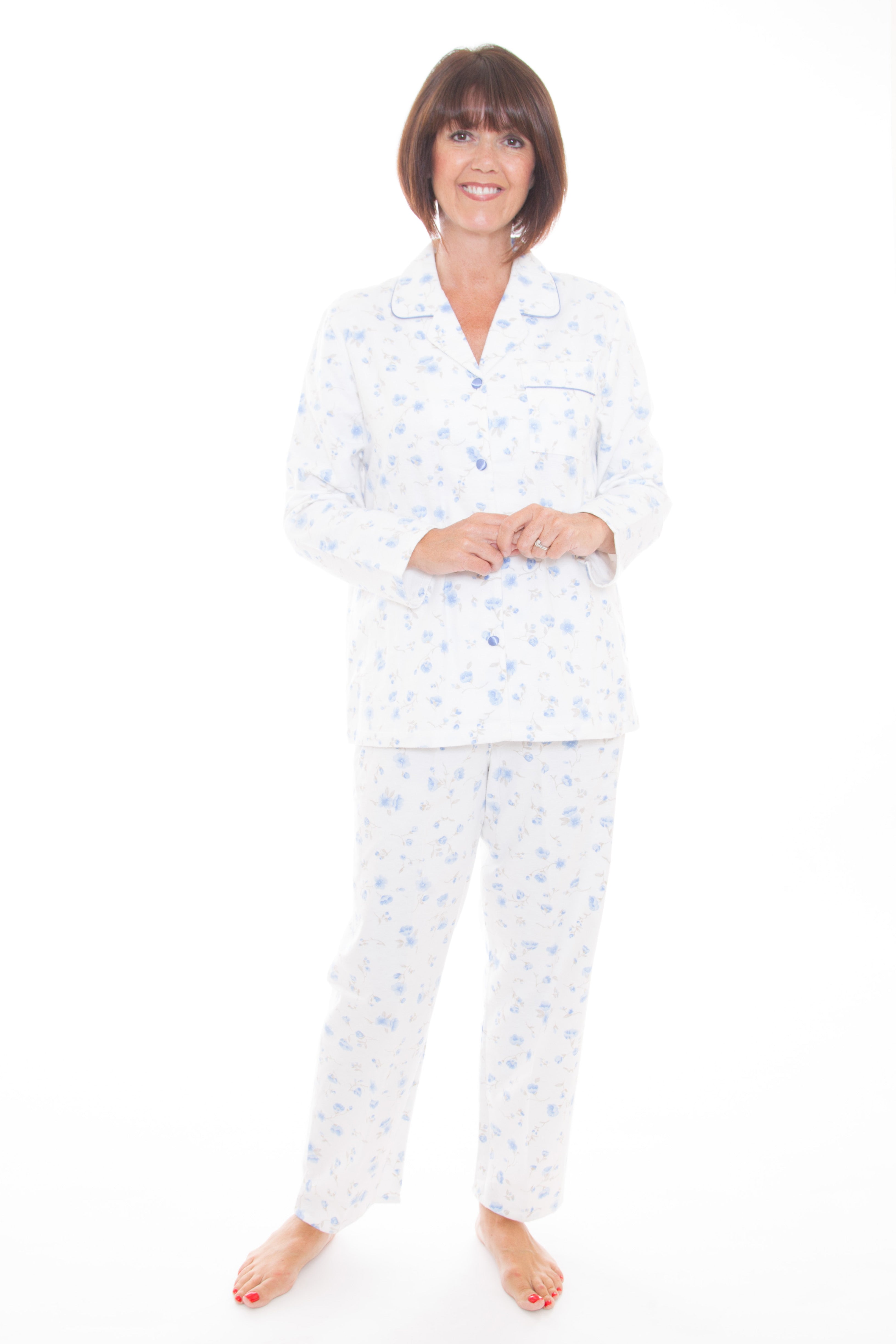 Tessuto Flanella Cotone Winceyette Blu Chiaro - Venduto Al Metro Larghezza 114cm