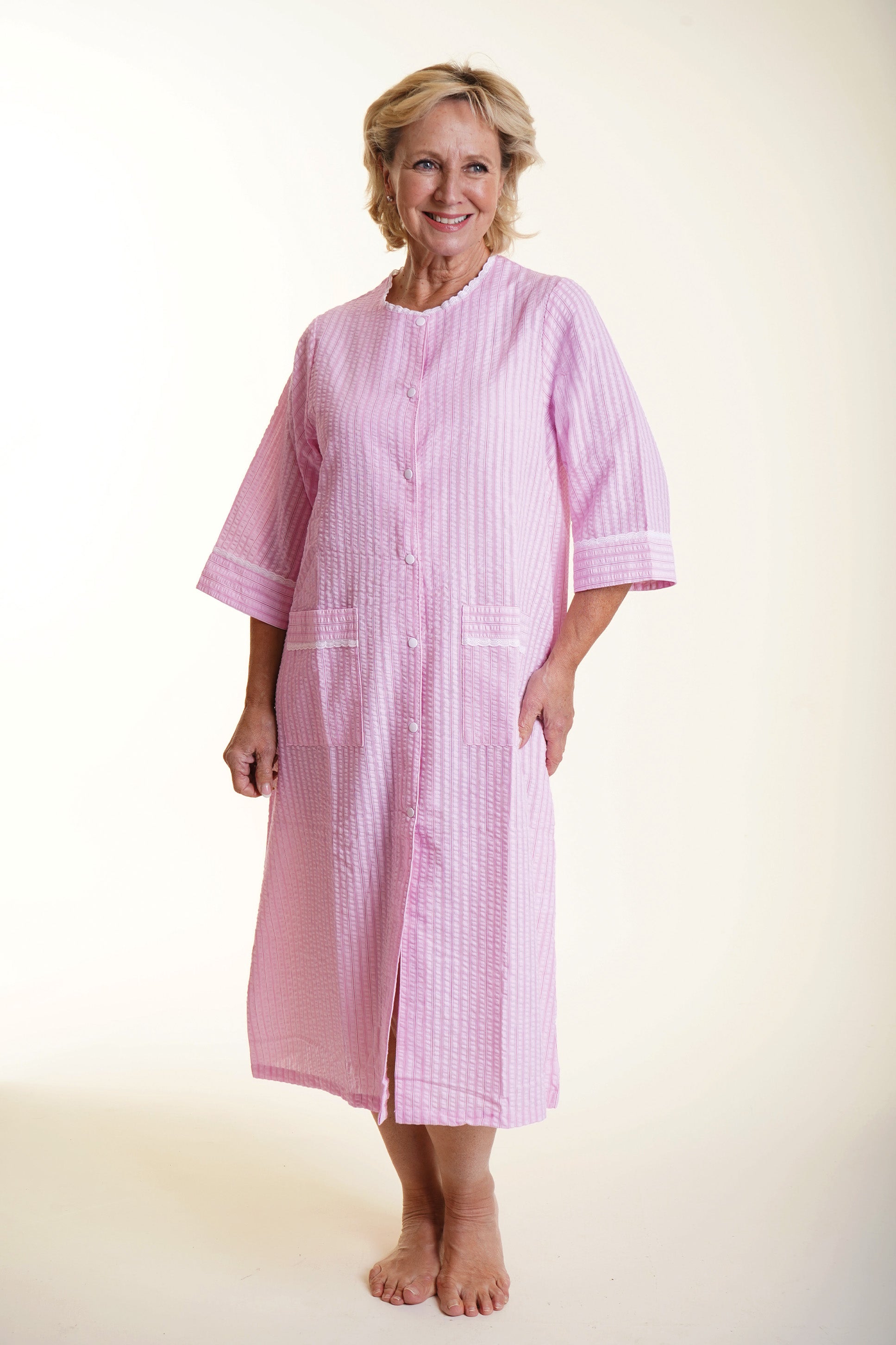 Pink Ladies Cotton Dressing Gowns John Lewis Loungeable Cotton Waffle  Dressing Gown, Pink