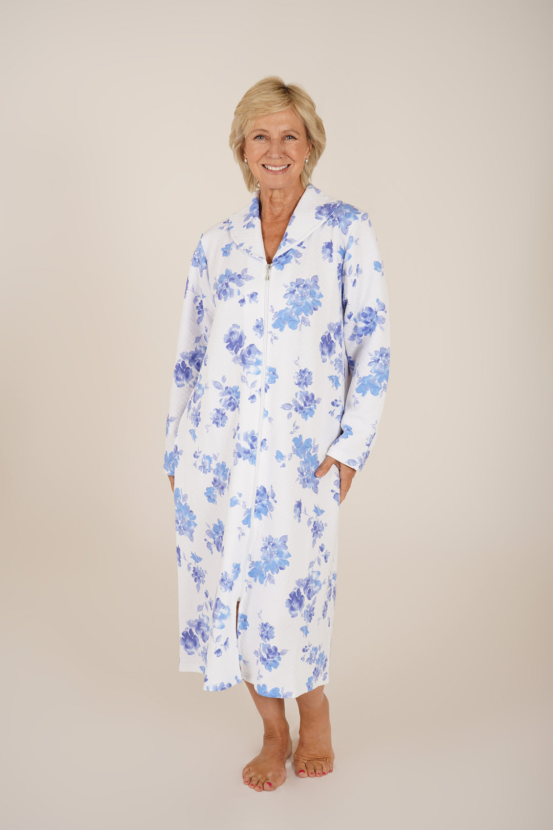 Slenderella Cotton Housecoat With Buttons Flora Housecoat By