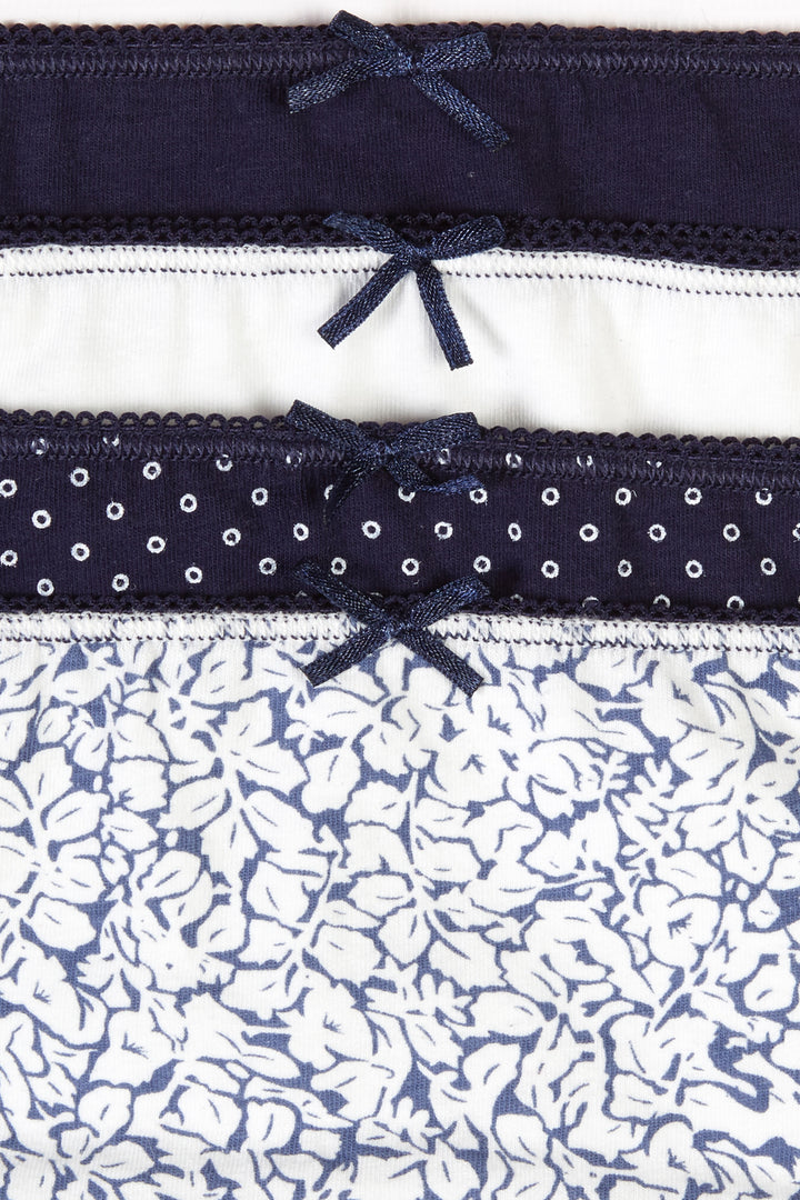 Cotton Pattern Midi Briefs (4 Pack)