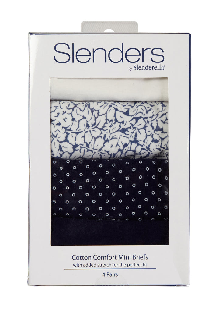 Cotton Pattern Midi Briefs (4 Pack)