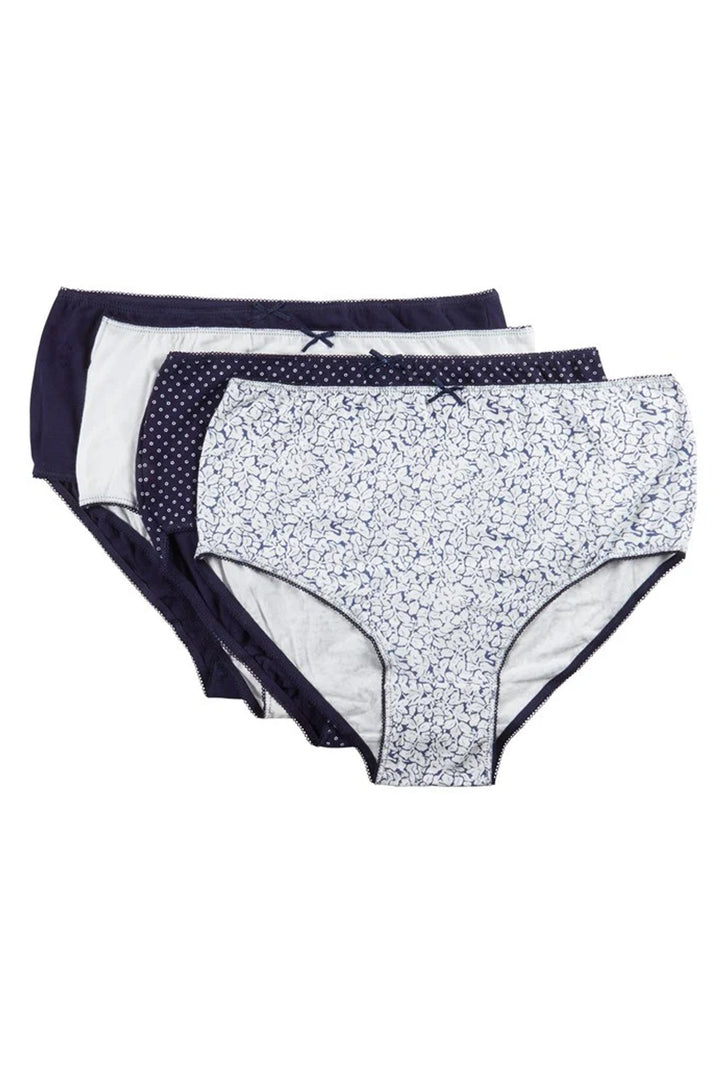 Cotton Pattern Midi Briefs (4 Pack)