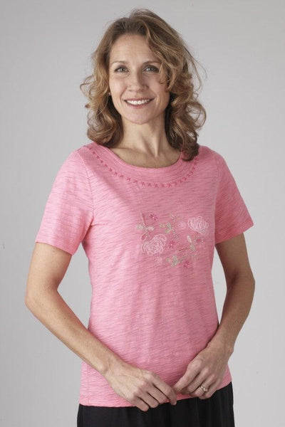 Embroidered Floral Tee - Carr & Westley