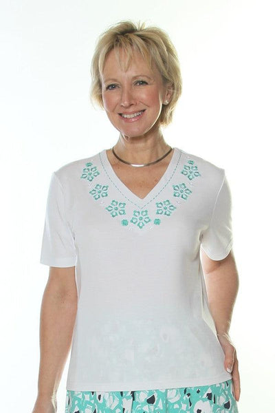 Embroidered Flower Top - Carr & Westley