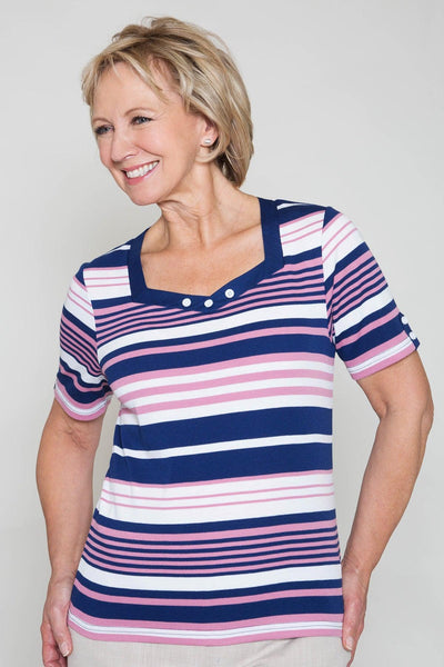 Poppy Engineered Stripe T-Shirt - Carr & Westley