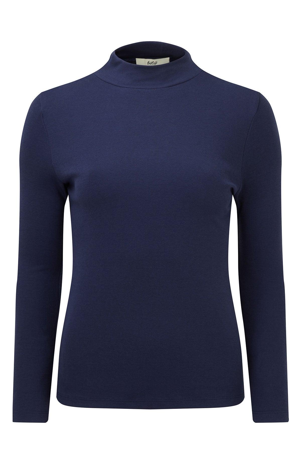 Betsy Turtle Neck Top (Navy)