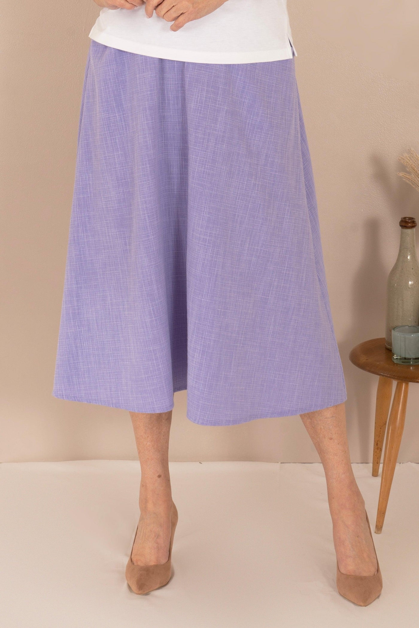 Newhaven Waffle Skirt - Lilac - Carr & Westley