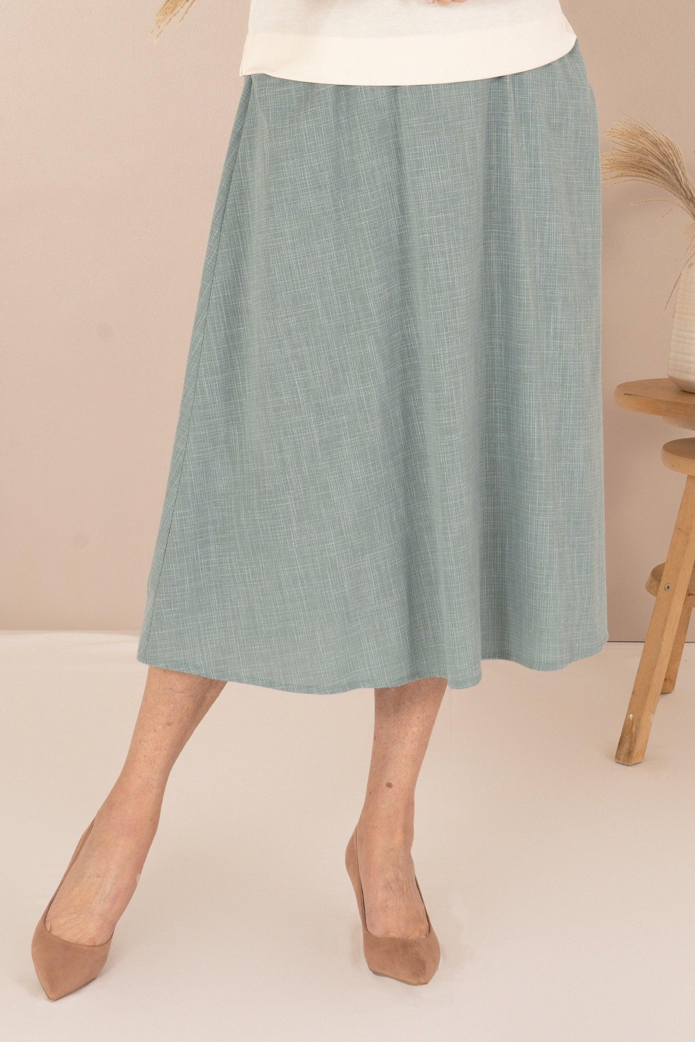 Newhaven Waffle Skirt - Thyme - Carr & Westley
