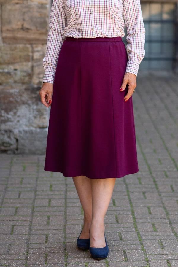 Sandringham Skirt - Aubergine - Carr & Westley