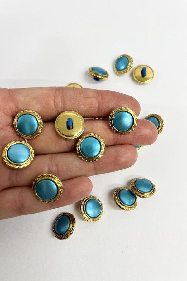 Gold Turquoise Buttons - Carr & Westley