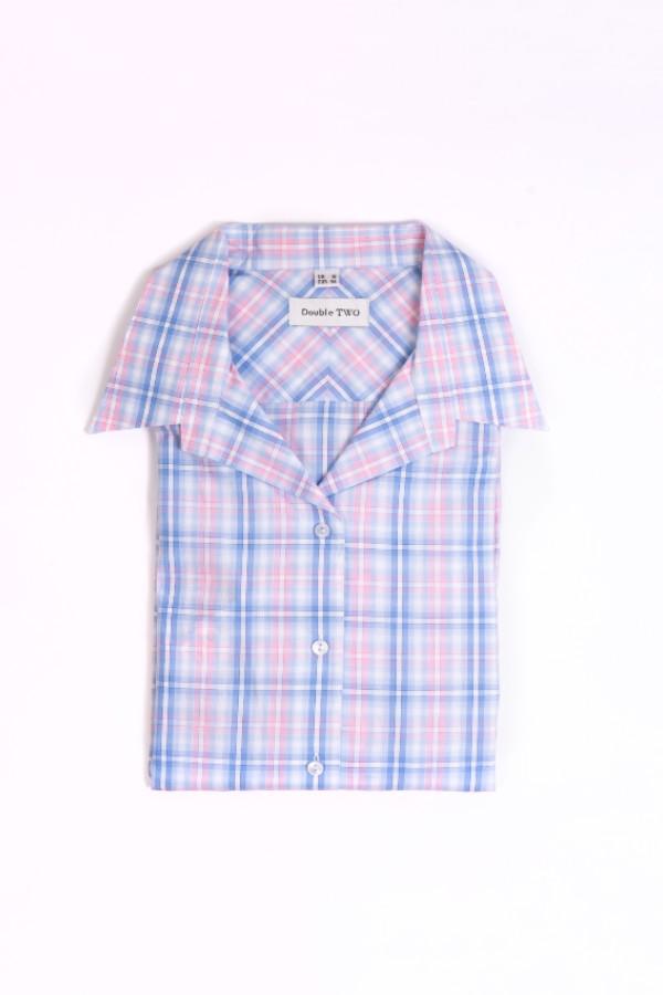 Checked Short Sleeve Blouse - Carr & Westley